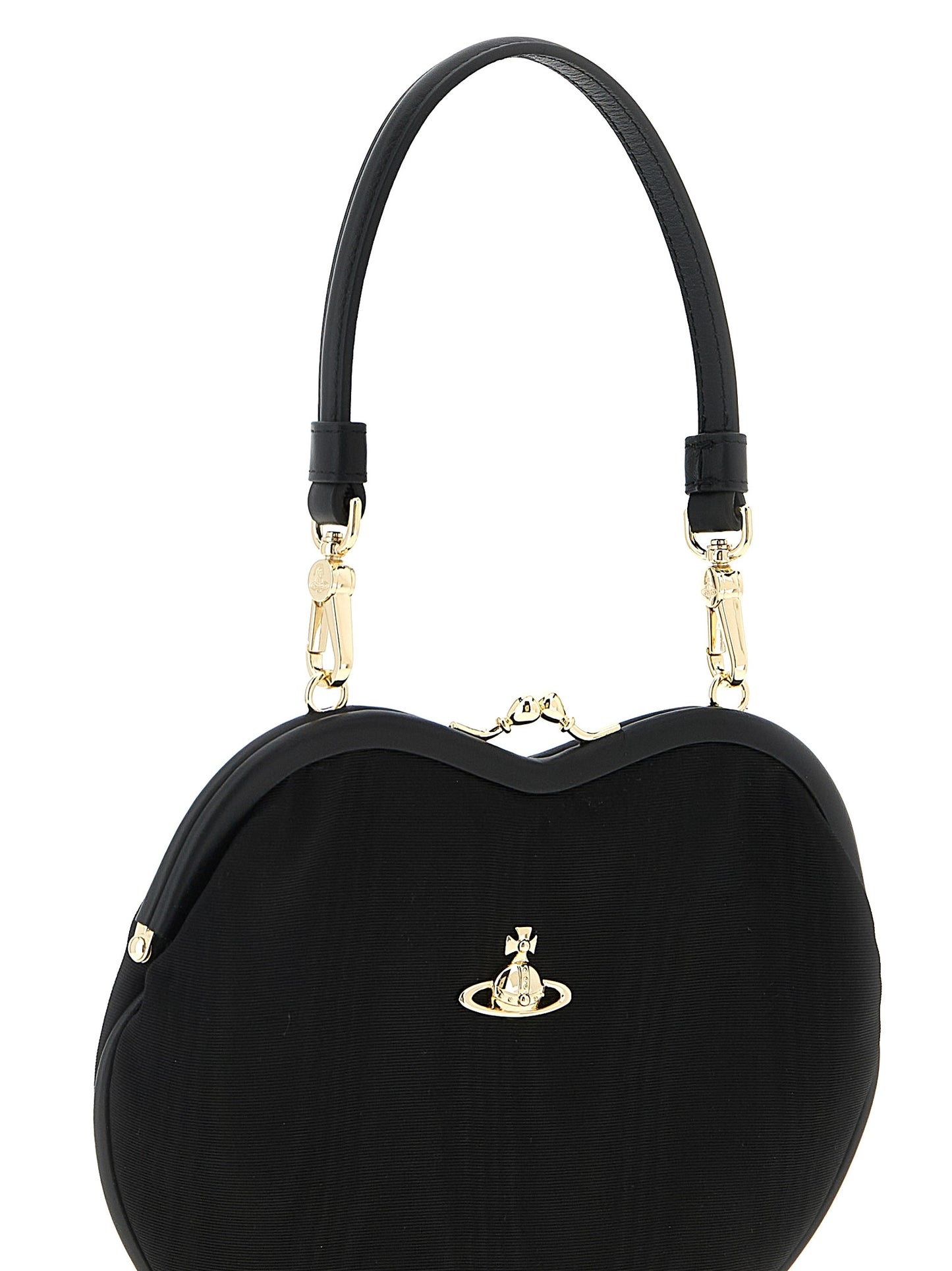 Flap Clutch Handbag by Vivienne Westwood for women in raffia viscose & leather black & signature features a exquisite silhouette, showcasing a secure snap and exquisite with versatile crossbody-strap, shoulder-strap & handle for a exquisite finish.