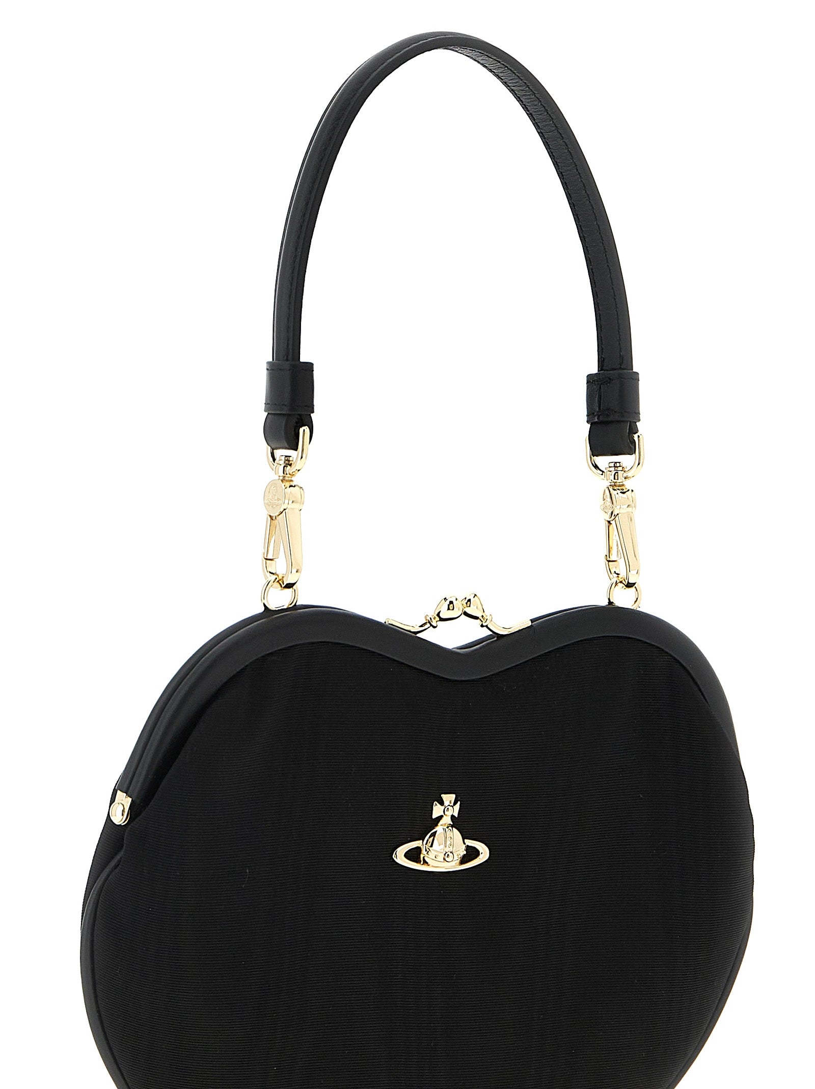 Flap Clutch Handbag by Vivienne Westwood for women in raffia viscose & leather black & signature features a exquisite silhouette, showcasing a secure snap and exquisite with versatile crossbody-strap, shoulder-strap & handle for a exquisite finish.