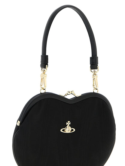 Flap Clutch Handbag by Vivienne Westwood for women in raffia viscose & leather black & signature features a exquisite silhouette, showcasing a secure snap and exquisite with versatile crossbody-strap, shoulder-strap & handle for a exquisite finish.