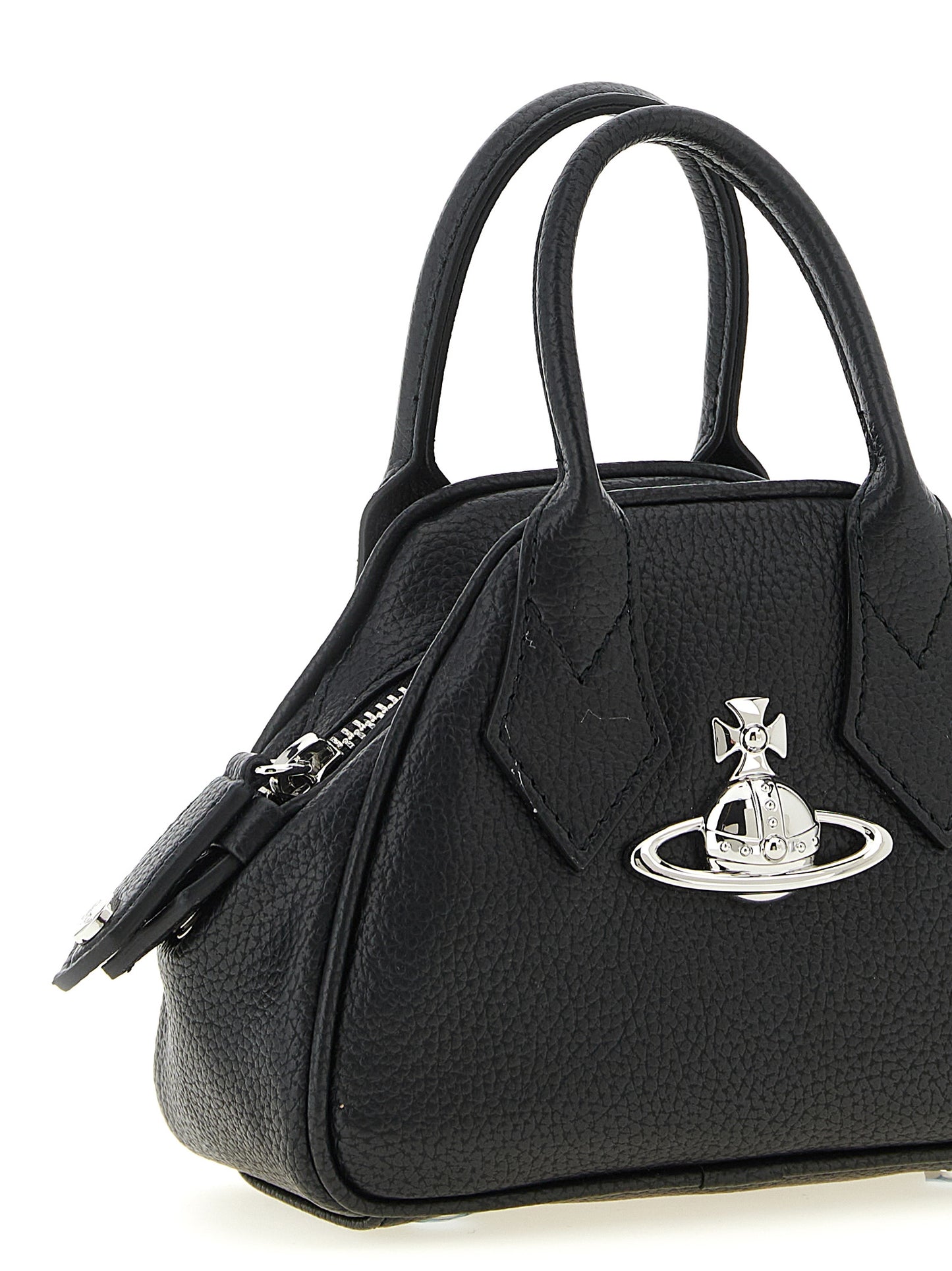 Mini Handbag by Vivienne Westwood for women in polyurethane leather black features a ornamental silhouette, showcasing a secure zipper, ample , and ornamental shoulder-strap, adjustable-strap & handle for a sophisticated look.
