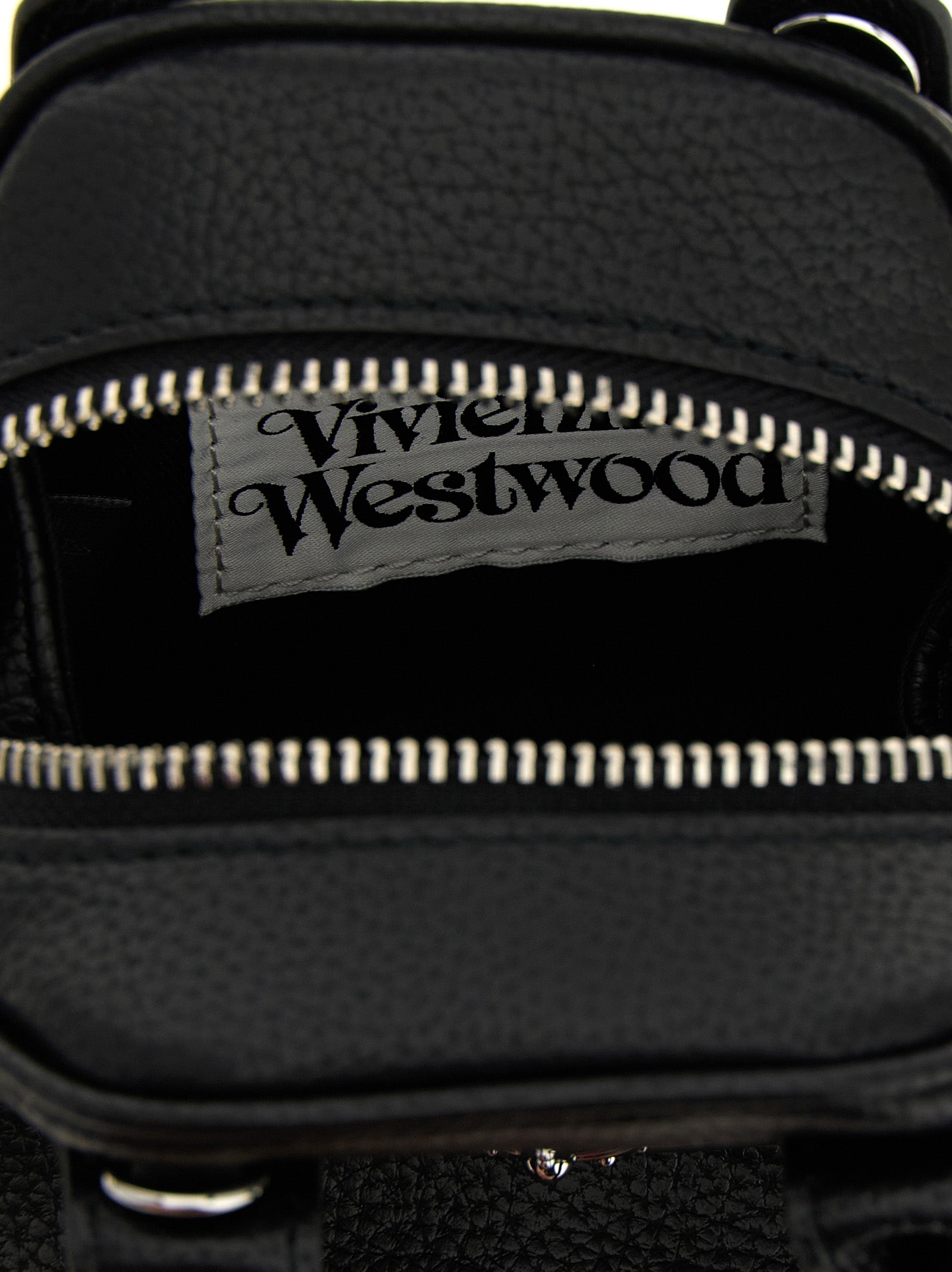 Mini Handbag by Vivienne Westwood for women in polyurethane leather black features a exquisite silhouette, showcasing a secure zipper and exquisite with versatile shoulder-strap, adjustable-strap & handle for a exquisite finish.