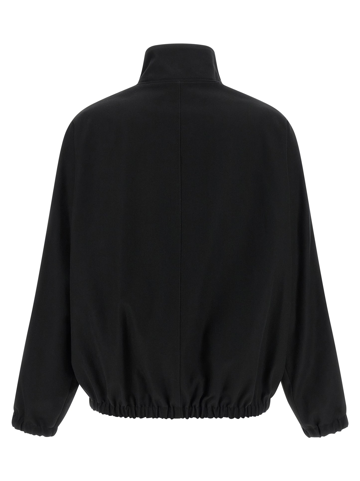 Bomber Jacket by Courrèges for women in cupro & cotton black & signature showcases a bohemian silhouette, artfully detailed with a bohemian and signature pockets for a truly bohemian finish.