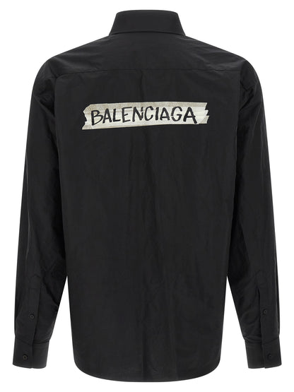 Blouse by Balenciaga for men in cotton black & print features an polished silhouette, showcasing a sophisticated and detail for a truly polished finish.