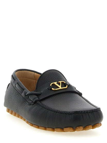 Loafer Slip-On Shoes by Valentino Garavani for men in calfskin leather black & signature showcases a timeless silhouette from the V Logo Men's Calfskin Leather Loafer Slip-On Shoes collection, featuring a timeless and for a timeless finish.