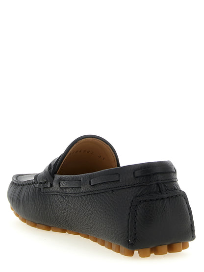 Loafer Slip-On Shoes by Valentino Garavani for men in calfskin leather black & signature features an ergonomic silhouette, perfectly showcasing V Logo Men's Calfskin Leather Loafer Slip-On Shoes with its distinct and elegant .