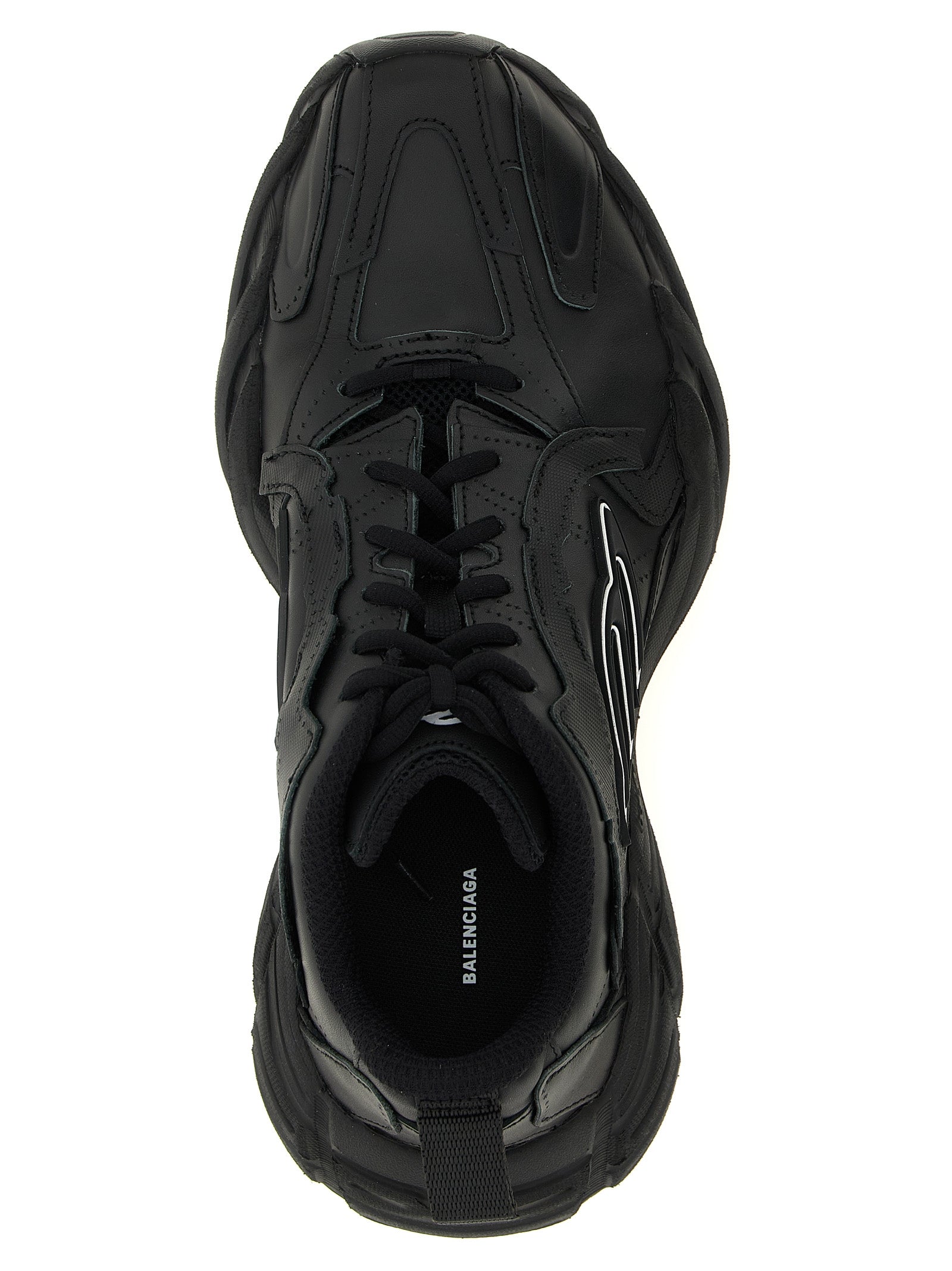 Athletic Sneakers by Balenciaga for women in calfskin leather & polyester black showcases an impeccable silhouette, defined by an impeccable athletic style design that perfectly captures the essence of the Icon Women's Athletic Calfskin Leather & Polyester Sneakers.