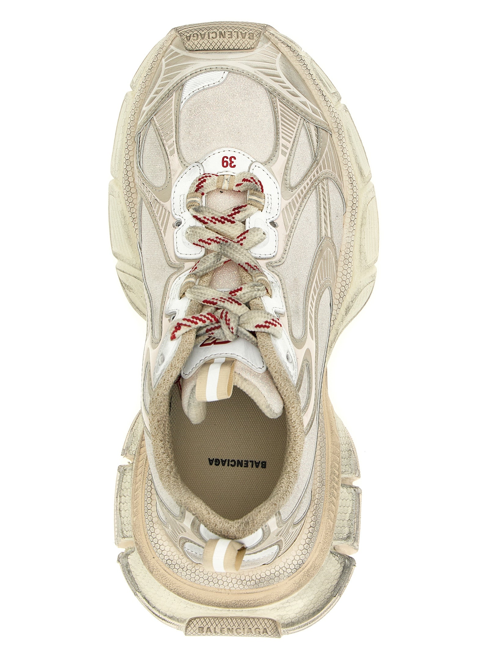 Athletic Sneakers by Balenciaga for women in polyester polyurethane & polyethylene silver features an effortless chic silhouette, showcasing the signature athletic style of the Women's Athletic Polyester Polyurethane & Polyethylene Sneakers collection with a truly effortless chic finish.