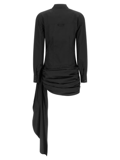 Dress by Giuseppe Di Morabito for women in cotton black features an sultry silhouette defined by a and , falling to an sultry short mini for a sultry look.