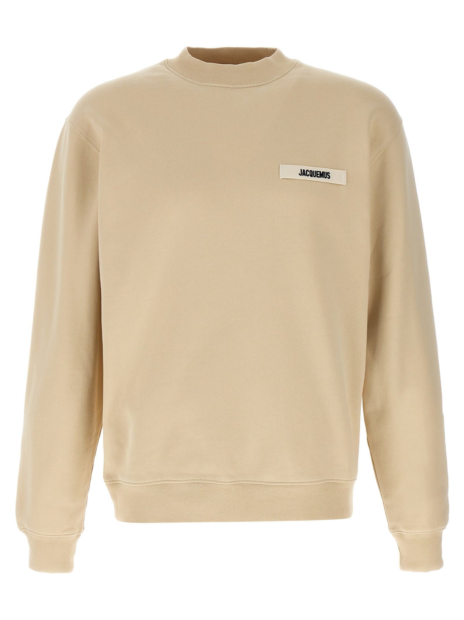 Sweatshirt by Jacquemus for men in cotton beige features an exquisite silhouette, showcasing and crew neckline details for a exquisite look.