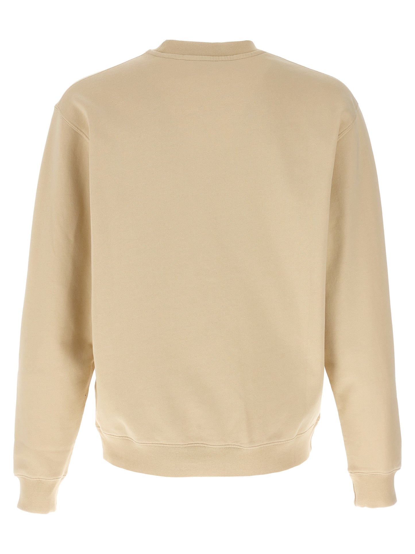 Sweatshirt by Jacquemus for men in cotton beige features an provocated silhouette, detailed with a provocated and a refined crew neckline for a sophisticated aesthetic.
