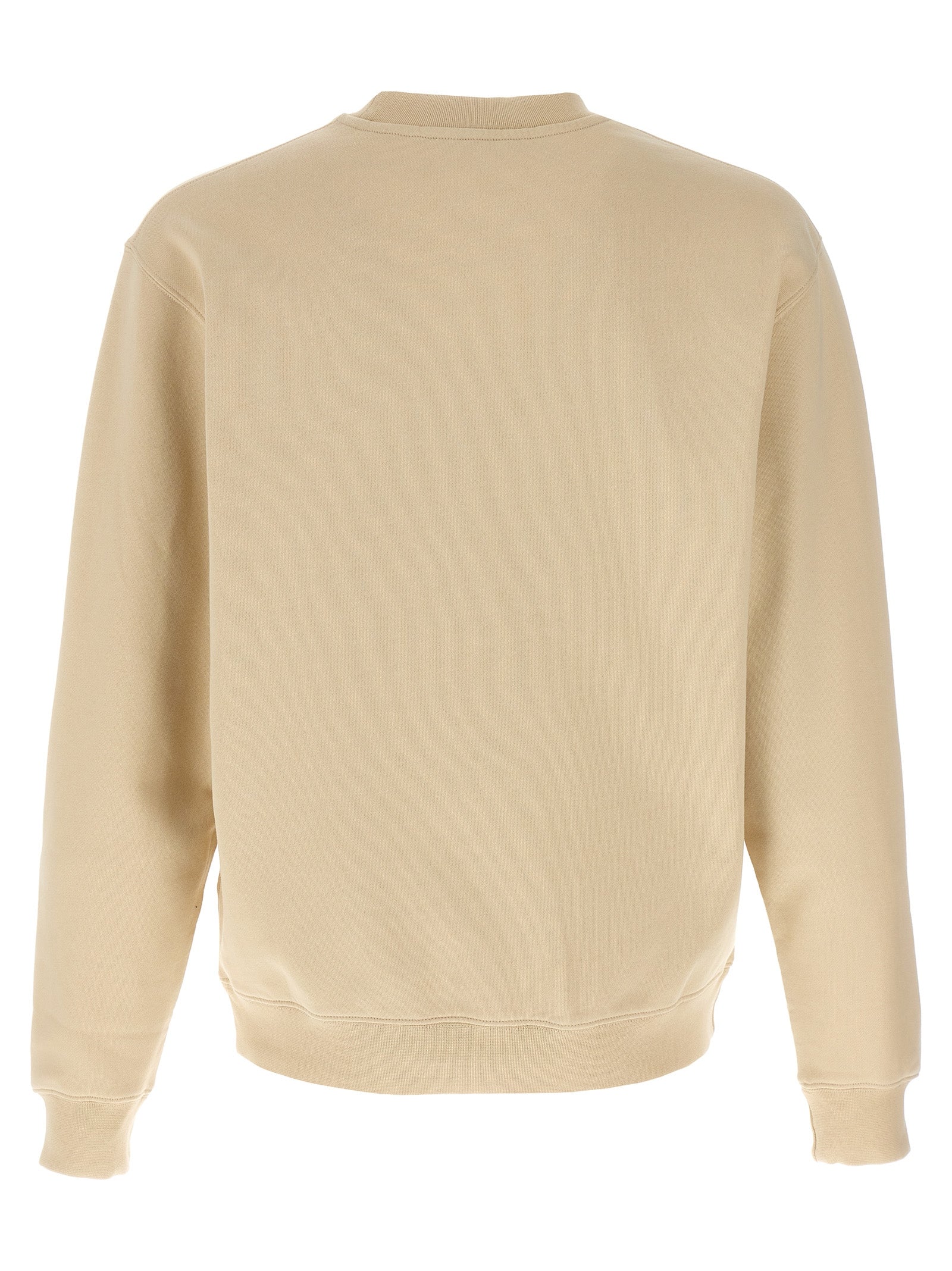 Sweatshirt by Jacquemus for men in cotton beige features an provocated silhouette, detailed with a provocated and a refined crew neckline for a sophisticated aesthetic.