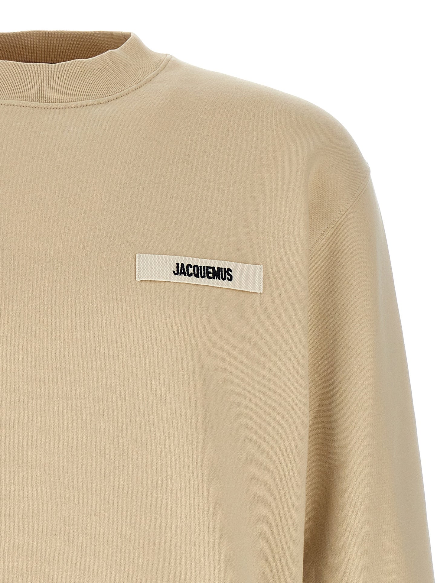Sweatshirt by Jacquemus for men in cotton beige features an exquisite silhouette, showcasing and crew neckline details for a exquisite look.