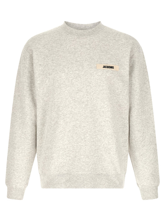 Sweatshirt by Jacquemus for men in cotton gray features an magnificent silhouette, showcasing a sophisticated crew neckline and detail for a truly magnificent finish.