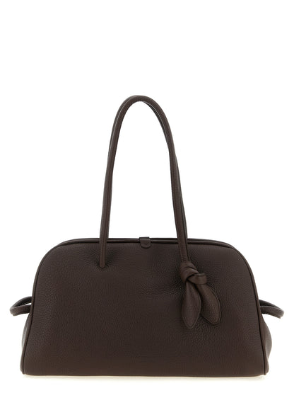 Jacquemus Le Turismo Bos Taurus Calf Suede Leather Shoulder Bowling Bag - Brown Natural