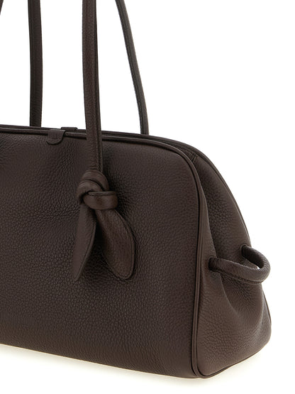 Jacquemus Le Turismo Bos Taurus Calf Suede Leather Shoulder Bowling Bag - Brown Natural