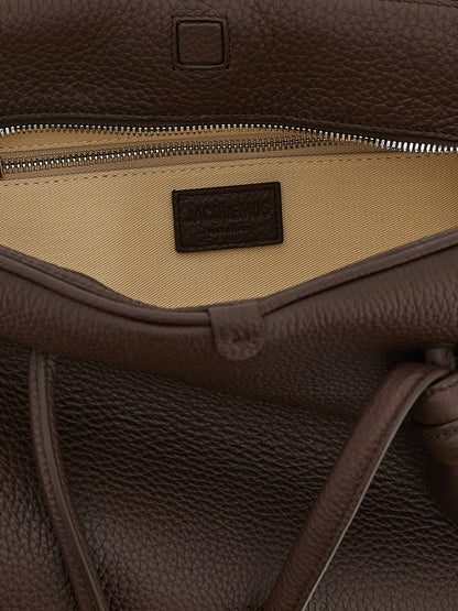 Jacquemus Le Turismo Bos Taurus Calf Suede Leather Shoulder Bowling Bag - Brown Natural