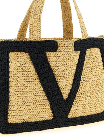 Large Shopper Tote Bag by Valentino Garavani for women in polyester polyurethane python leather black & signature features a jet-set sophisticated Crochet Viva Superstar V Logo Polyester Polyurethane Python Leather Large Shopper Tote Bag design with a secure , ample , and versatile handle for a jet-set sophisticated finish.