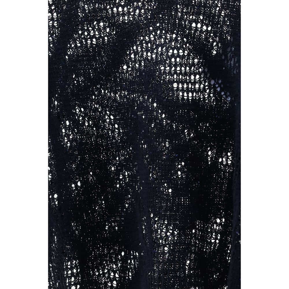 T-Shirt by Brunello Cucinelli for women in linen & cotton blue & natural showcases a fashionable silhouette, elegantly detailed with a fashionable and for a sophisticated, high-fashion look.