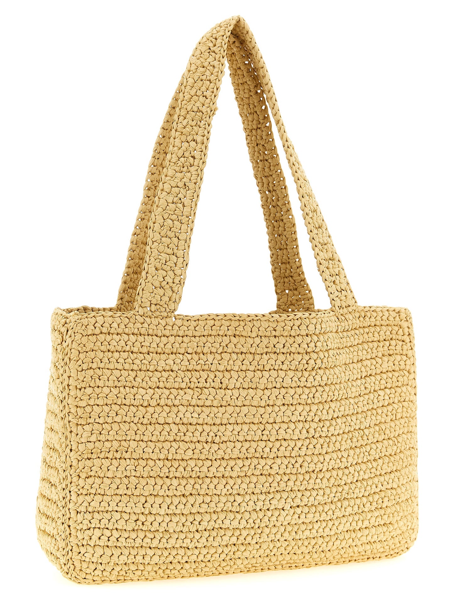 Medium Shopper Tote Bag by Valentino Garavani for women in raffia polyester polyurethane python leather beige & signature features a distinguished Crochet Viva Superstar V Logo Raffia Polyester Polyurethane Python Leather Medium Shopper Tote Bag design, complete with a secure , ample , and versatile handle for a distinguished look.