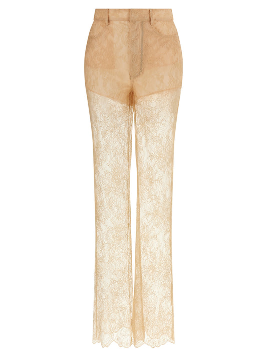 Giuseppe Di Morabito Women's Flared Wide Polyamide Trousers - Multicolor Pink