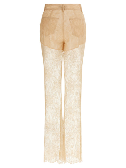 Giuseppe Di Morabito Women's Flared Wide Polyamide Trousers - Multicolor Pink
