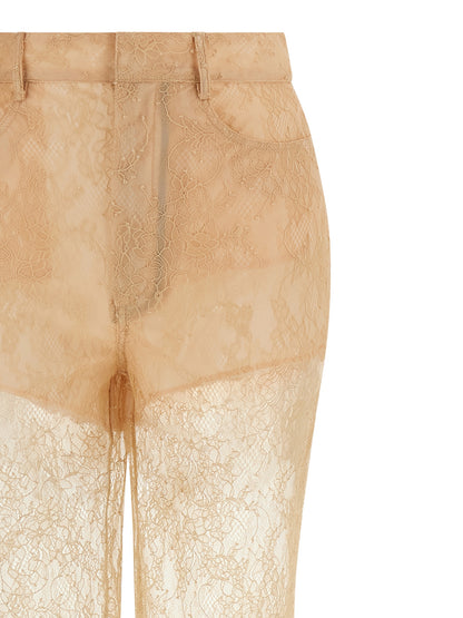 Giuseppe Di Morabito Women's Flared Wide Polyamide Trousers - Multicolor Pink