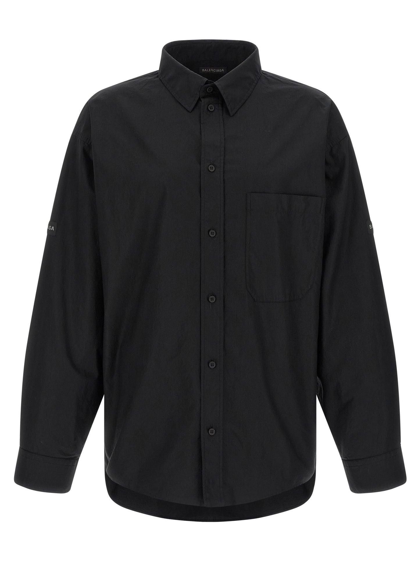 Blouse by Balenciaga for men in cotton black & signature features an polished silhouette, showcasing a sophisticated and detail for a truly polished finish.