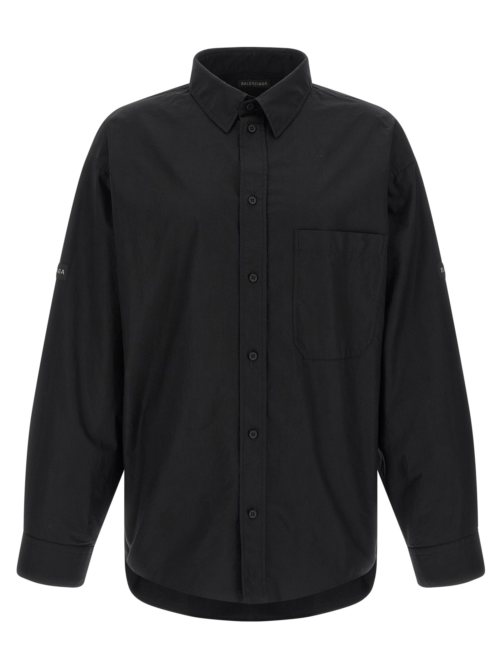 Blouse by Balenciaga for men in cotton black & signature features an polished silhouette, showcasing a sophisticated and detail for a truly polished finish.
