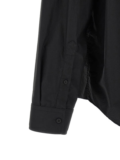 Blouse by Balenciaga for men in cotton black & signature presents a discerning silhouette, showcasing a sophisticated and for a truly discerning finish.