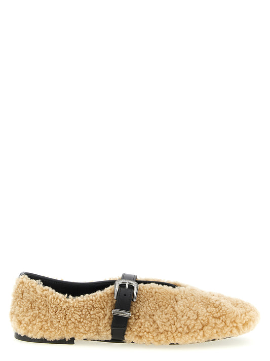 Ballet Flat Shoes by KATE CATE for women in calfskin leather beige presents a effortless chic silhouette, showcasing the Kate Women's Calfskin Leather Ballet Flat Shoes design with a effortless chic and almond toe style for a sophisticated look.