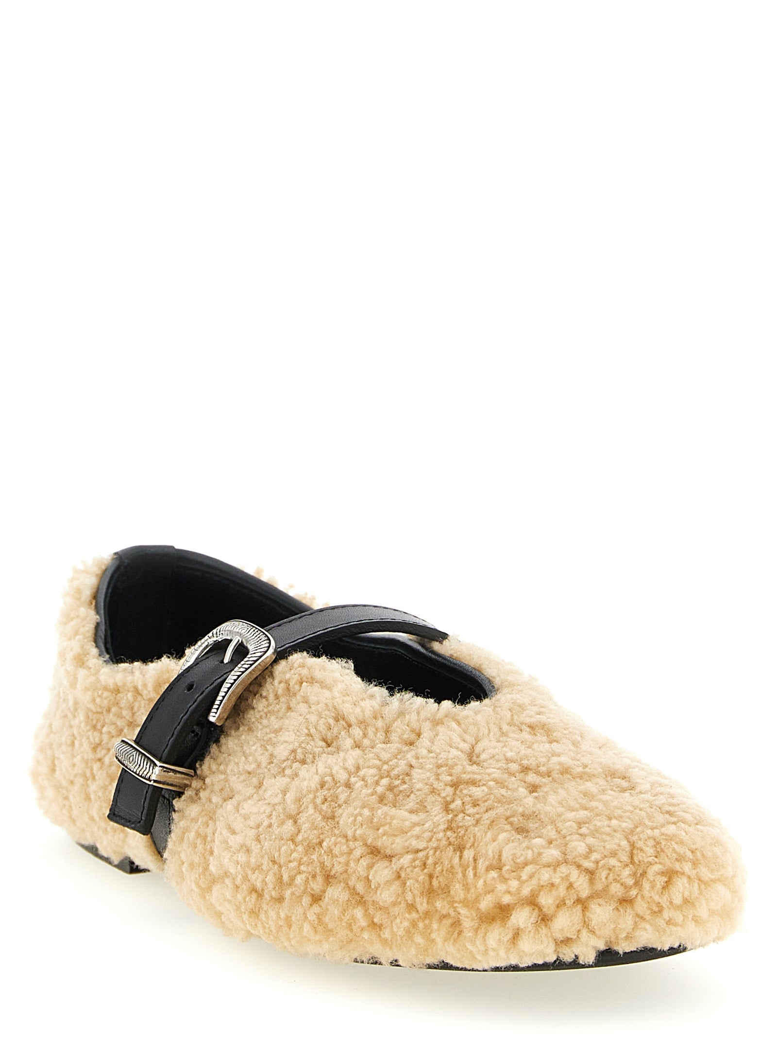 Ballet Flat Shoes by KATE CATE for women in calfskin leather beige features an captivating silhouette, showcasing the captivating style of the Kate Women's Calfskin Leather Ballet Flat Shoes with its distinct and refined almond toe style.