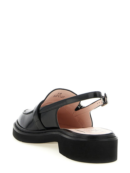 Moccasins Loafers Slingback Flat Shoes by Roger Vivier for women in calfskin leather & crystal black & signature showcases a enchanting silhouette as part of the Efflorescence Viv Women's Calfskin Leather & Crystal Moccasins Loafers Slingback Flat Shoes collection, defined by a enchanting and for a enchanting look.