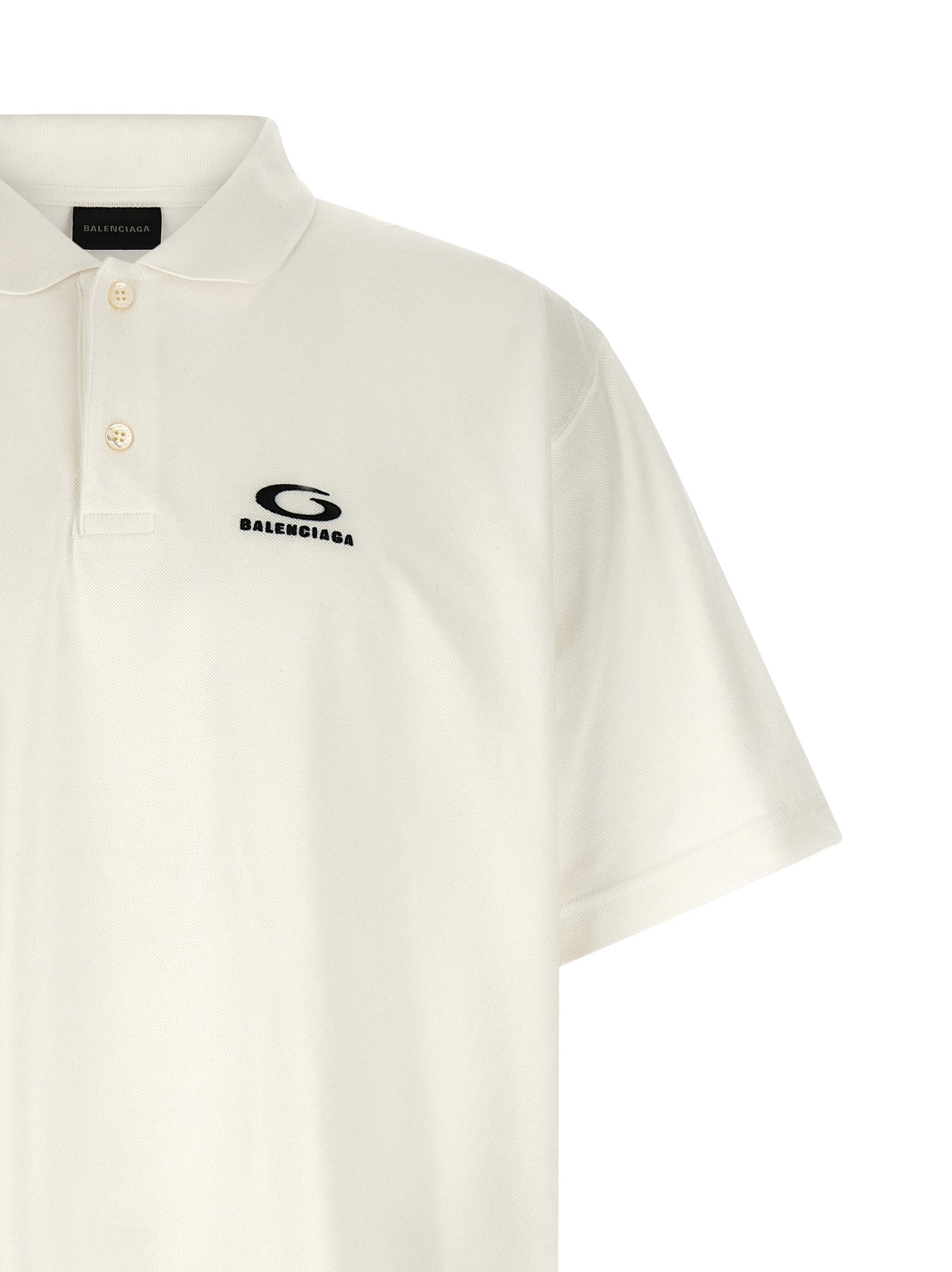 Polo Shirt by Balenciaga for men in cotton white showcases a enviable silhouette, featuring a refined and for a enviable finish.