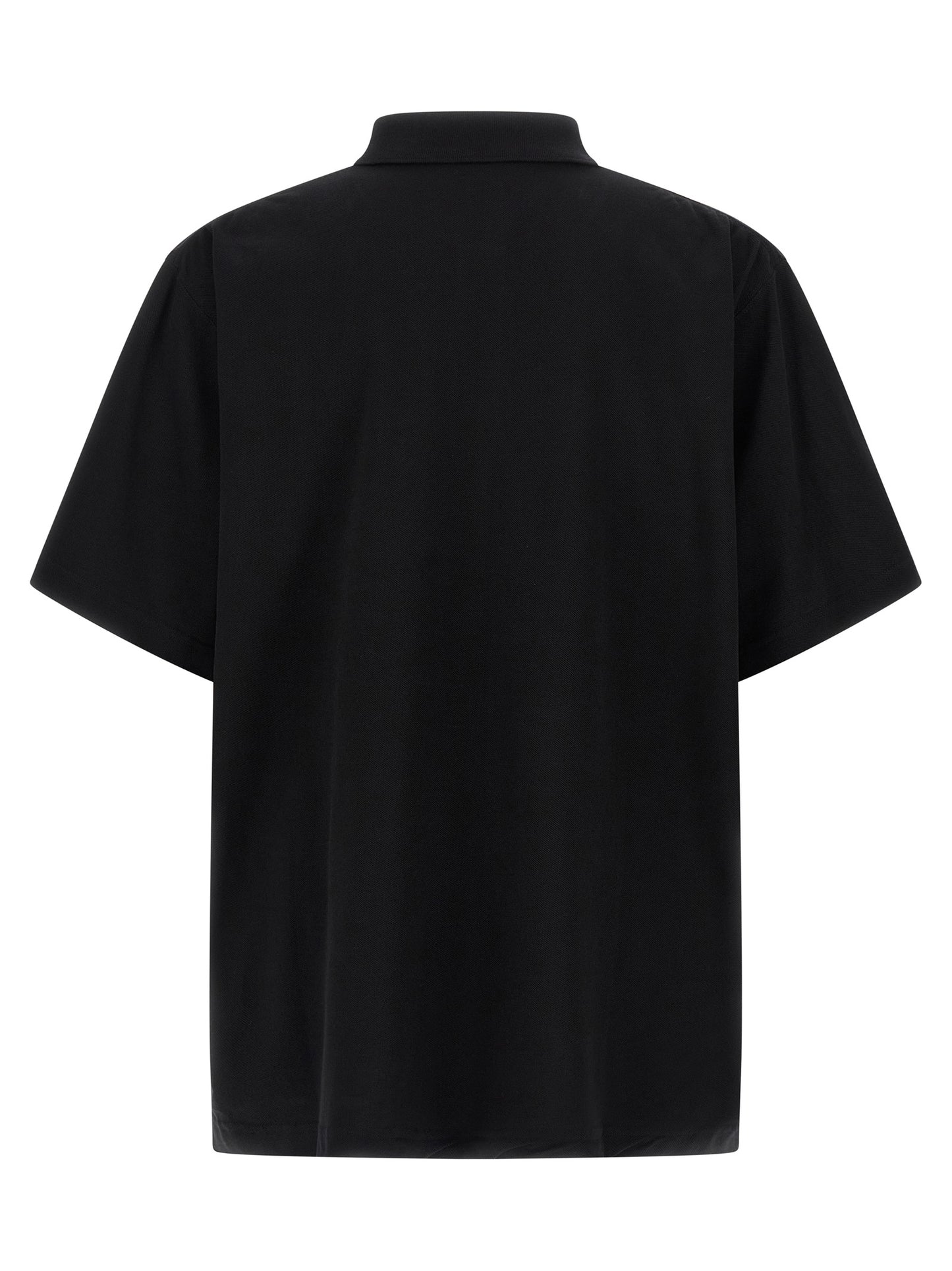 Polo Shirt by Balenciaga for men in cotton black showcases a sharp silhouette, detailed with a refined and sharp for a sophisticated finish.