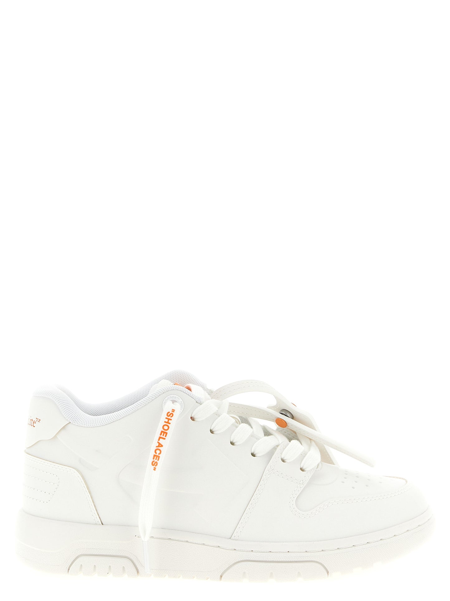 Athletic Sneakers by Off-White for women in tu polyester orange, white & signature presents a sleek silhouette, perfectly capturing the athletic style essence of Women's Athletic TU Polyester Sneakers with its sleek design and premium finish.