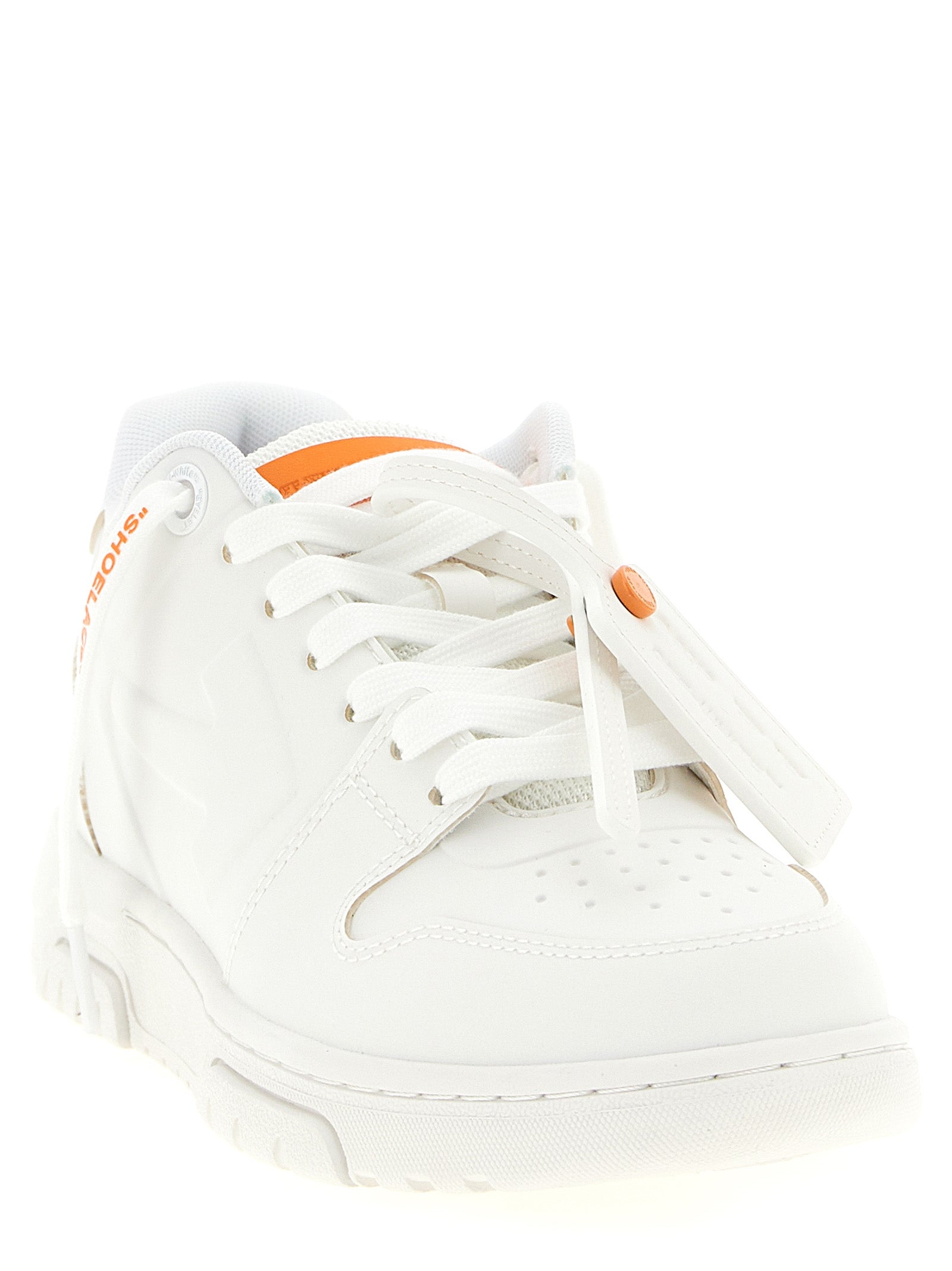 Athletic Sneakers by Off-White for women in tu polyester orange, white & signature features an effortless chic silhouette, showcasing the signature athletic style of the Women's Athletic TU Polyester Sneakers collection with a truly effortless chic finish.
