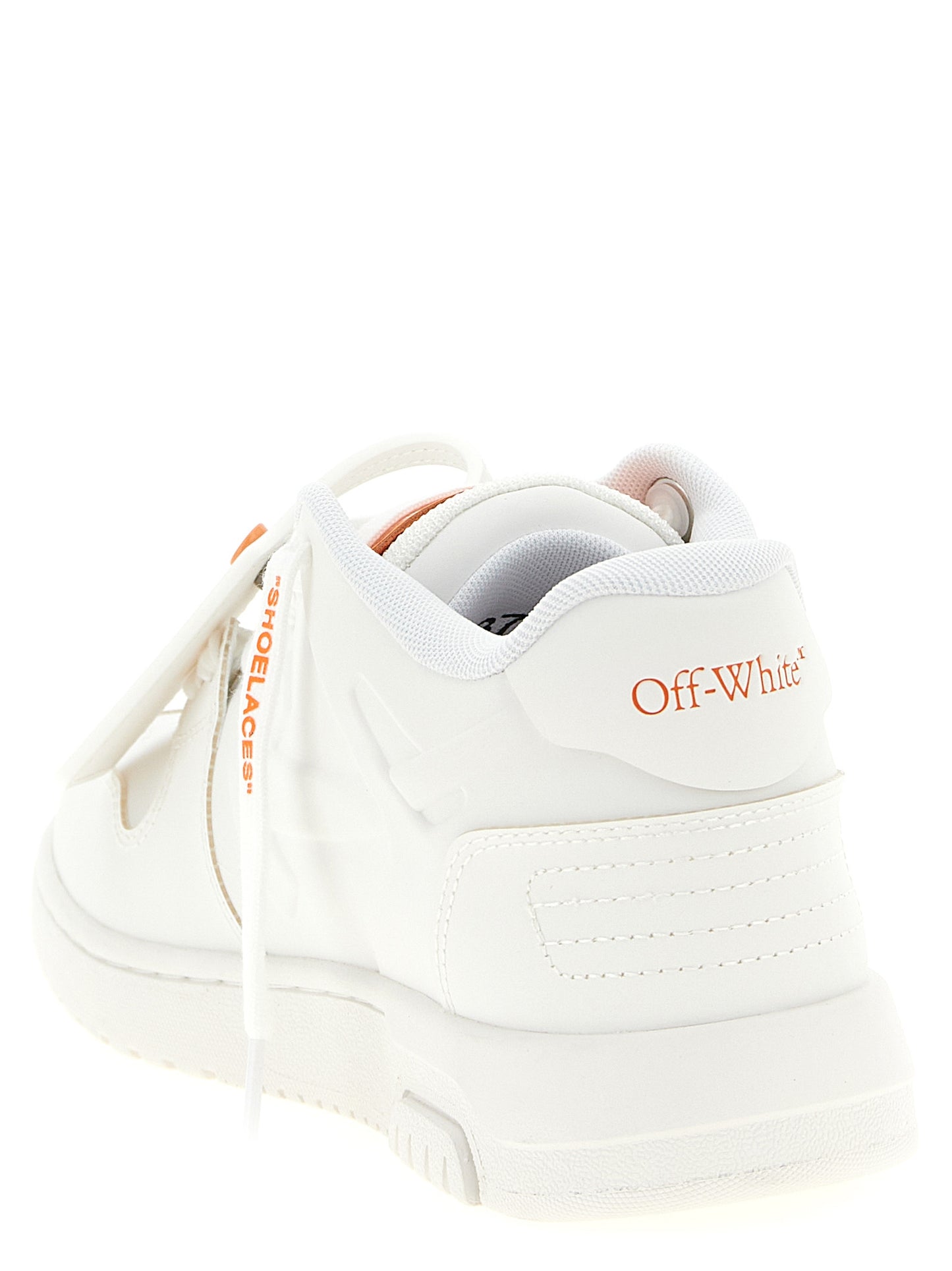 Athletic Sneakers by Off-White for women in tu polyester orange, white & signature features an timeless silhouette from the Women's Athletic TU Polyester Sneakers collection, showcasing a timeless athletic style for a timeless look.