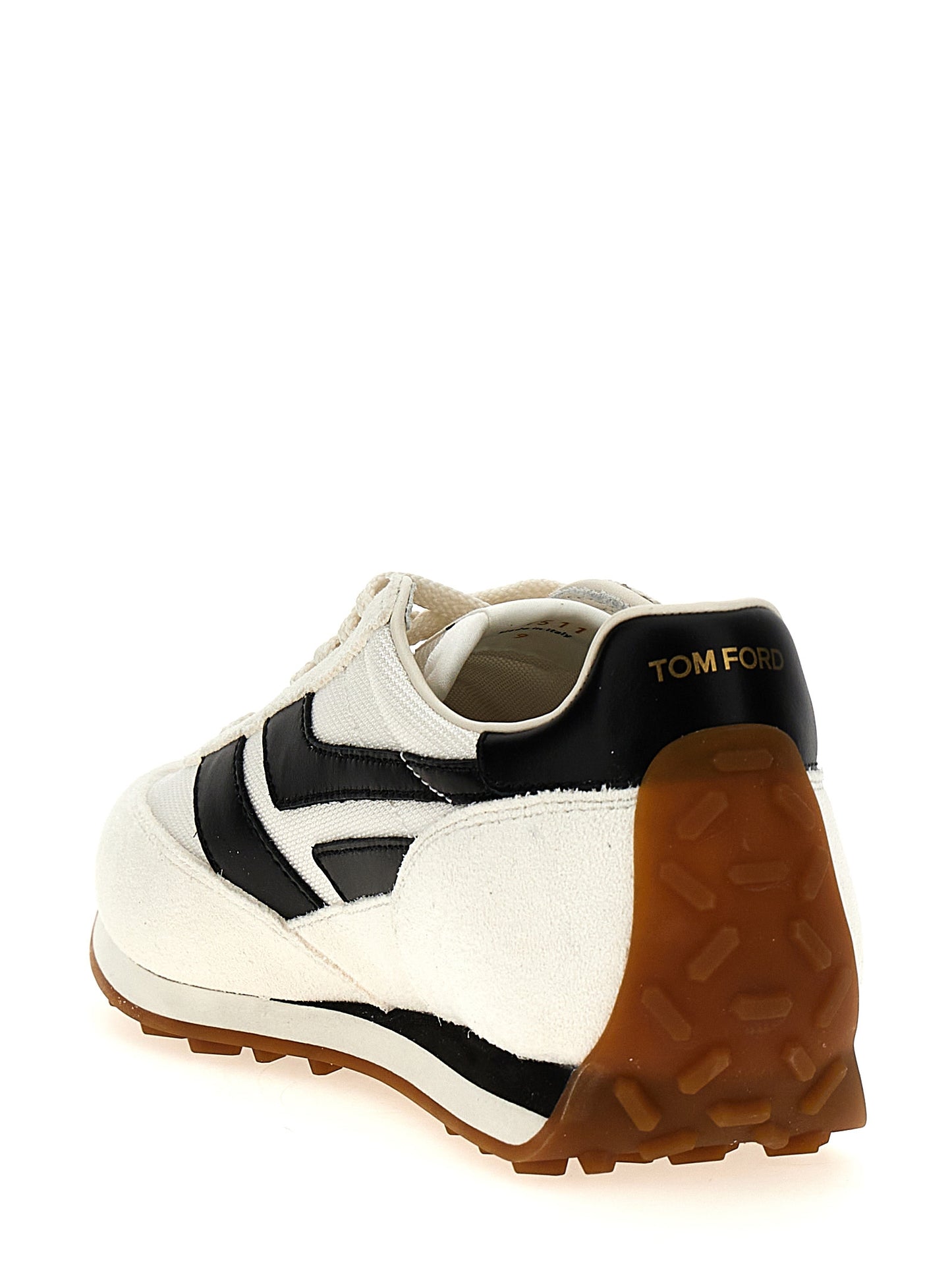 Athletic Sneakers Tom Ford men suede calf leather & polyester bicolour, black & white featuring a avant-garde Men's Athletic Suede Calf Leather & Polyester Sneakers design with a avant-garde athletic style for a refined finish.