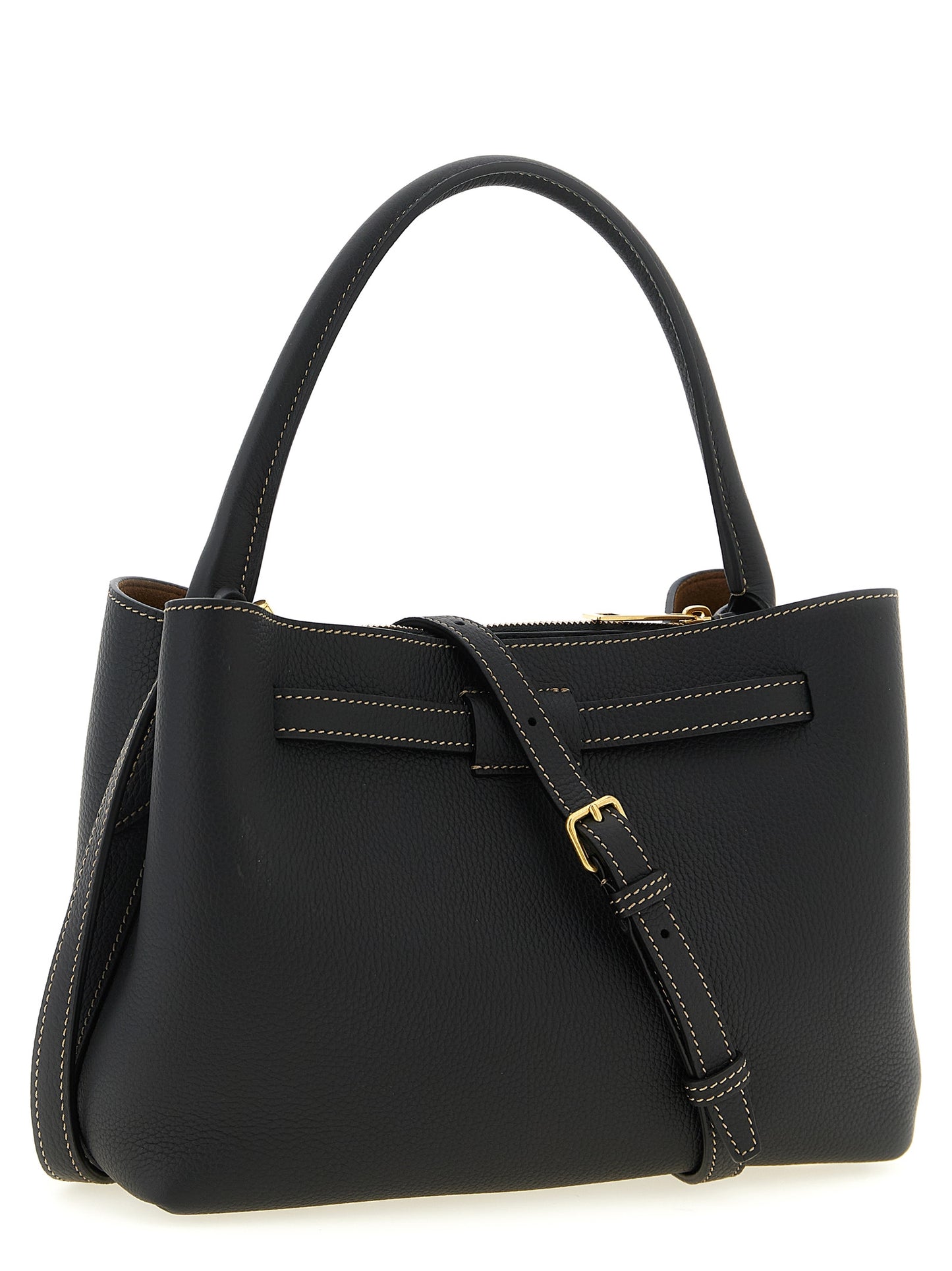 Mini Handbag by Tod's for women in calfskin leather black & signature features a exquisite silhouette, showcasing a secure zipper & buckle and exquisite built-in-compartments with versatile shoulder-strap, adjustable-strap & belt-strap for a exquisite finish.