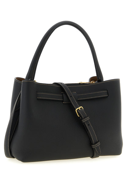 Mini Handbag by Tod's for women in calfskin leather black & signature features a exquisite silhouette, showcasing a secure zipper & buckle and exquisite built-in-compartments with versatile shoulder-strap, adjustable-strap & belt-strap for a exquisite finish.