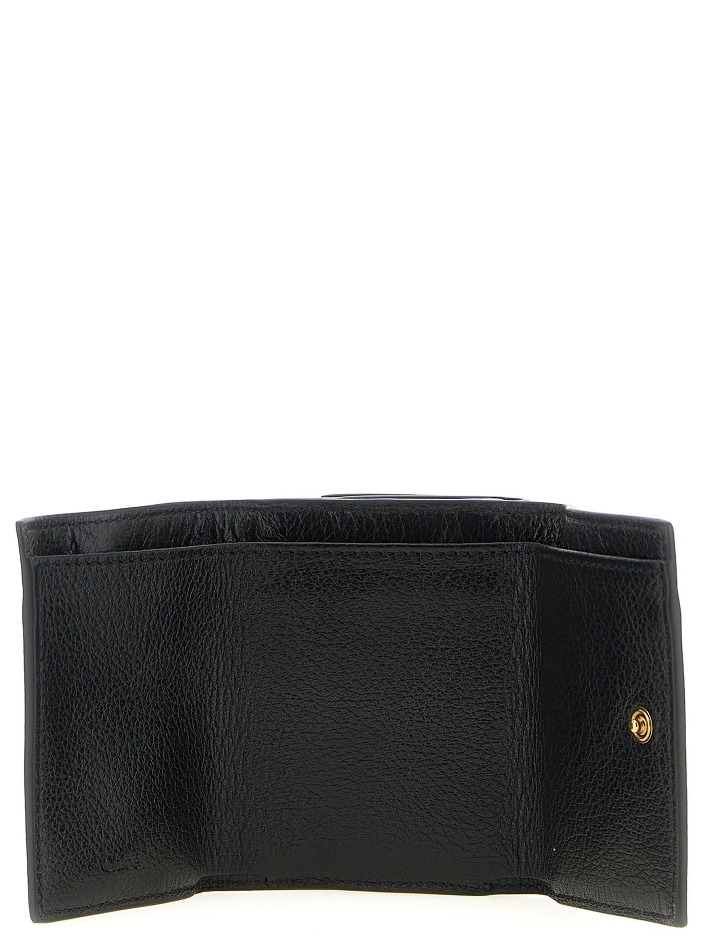 Cardholder Card Case by Chloé for women in brass & buffalo leather black & gold features an meticulous design, elegantly showcasing the refined Paddington Brass & Buffalo Leather Cardholder Card Case aesthetic while integrating sophisticated card-organization trifold.