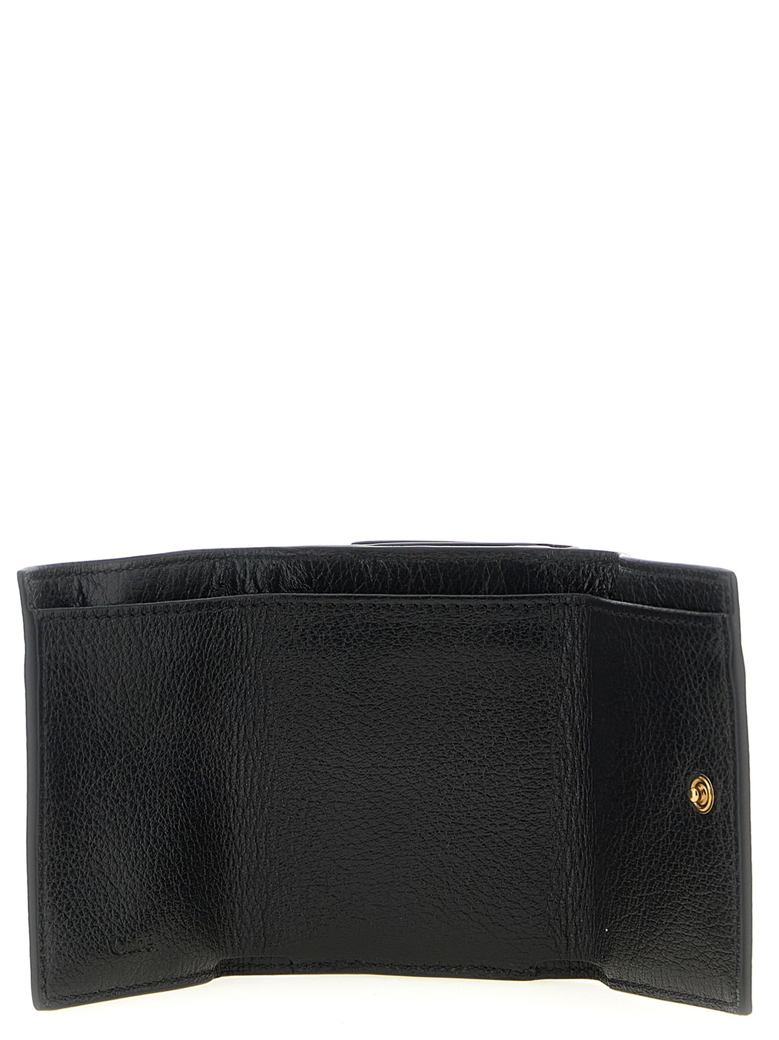 Cardholder Card Case by Chloé for women in brass & buffalo leather black & gold features an meticulous design, elegantly showcasing the refined Paddington Brass & Buffalo Leather Cardholder Card Case aesthetic while integrating sophisticated card-organization trifold.