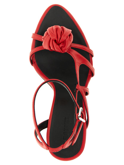 Stiletto Ankle Strap Sandals by ROTATE BIRGER CHRISTENSEN for women in calfskin leather multicolor & red features an statuesque Women's Calfskin Leather Stiletto Ankle Strap Sandals silhouette with a refined stiletto and elegant .