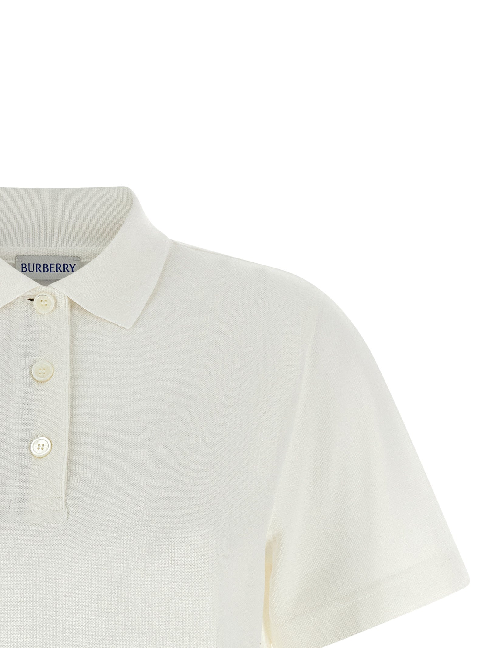 This Polo Shirt by Burberry for women in cotton white presents a flawless silhouette, showcasing flawless detailing and a refined for a truly flawless aesthetic.