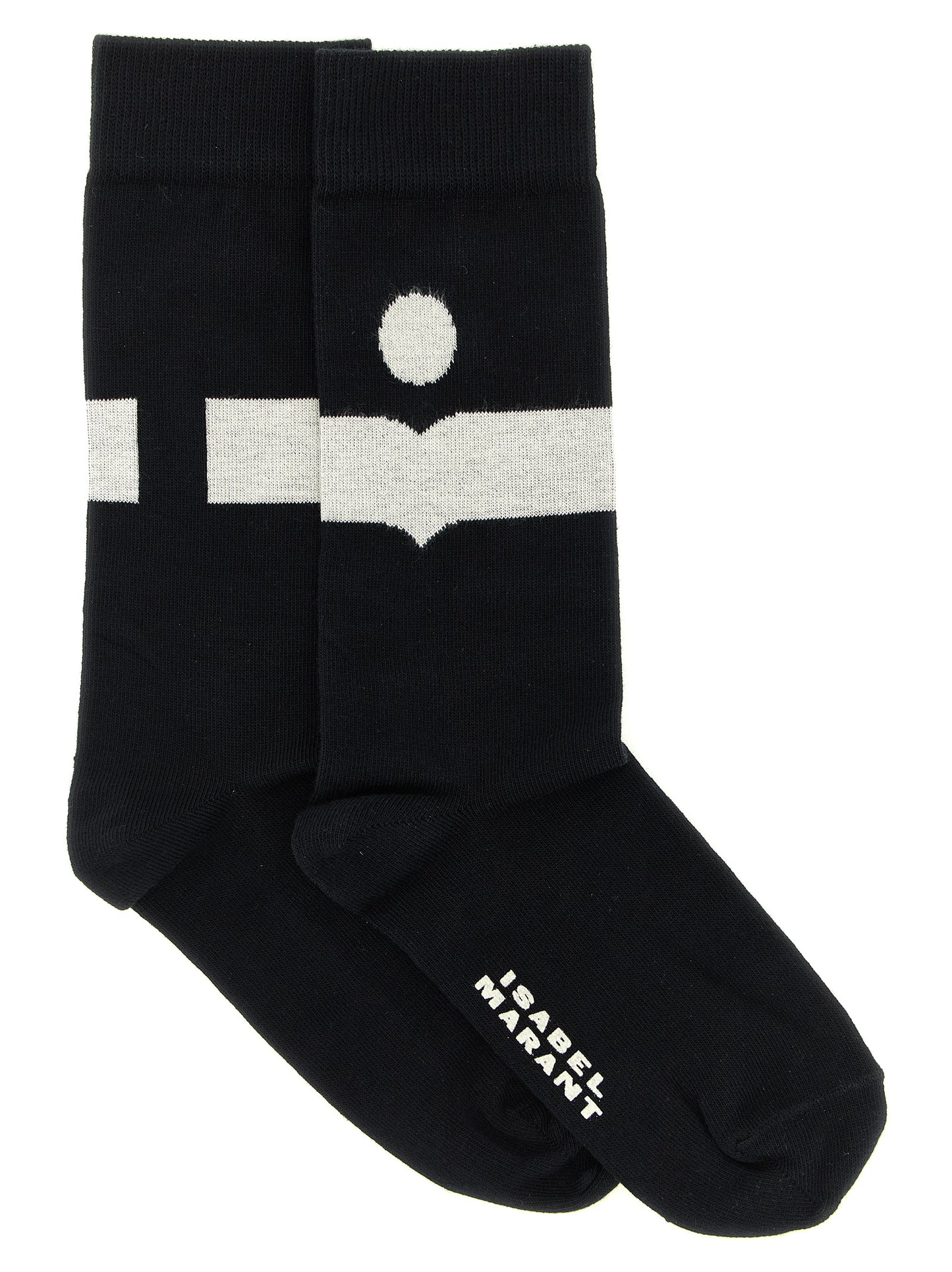 Socks by Isabel Marant for women in stretch polyamide cotton black & signature features a snug silhouette, artfully capturing the essence of the snug Women's Stretch Polyamide Cotton Socks design for a sophisticated look.