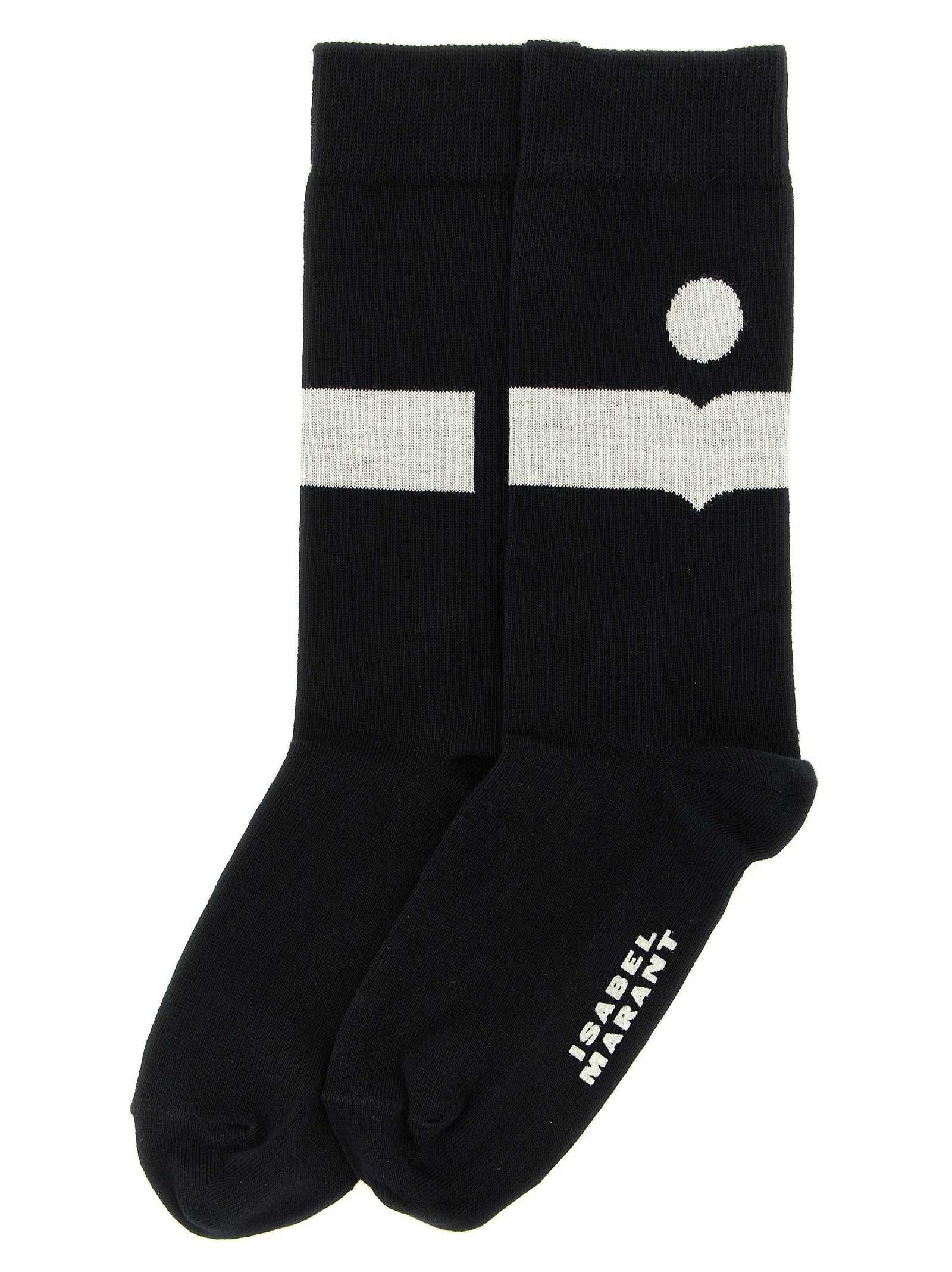 Socks by Isabel Marant for women in stretch polyamide cotton black & signature features an utilitarian chic finish from the Women's Stretch Polyamide Cotton Socks collection, offering an utilitarian chic fit that ensures sophisticated comfort.