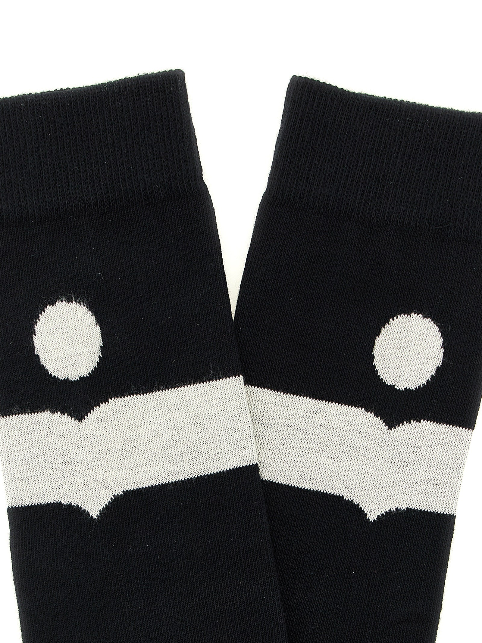 Socks by Isabel Marant for women in stretch polyamide cotton black & signature features an stylish silhouette, showcasing the stylish design of this Women's Stretch Polyamide Cotton Socks with a stylish finish.