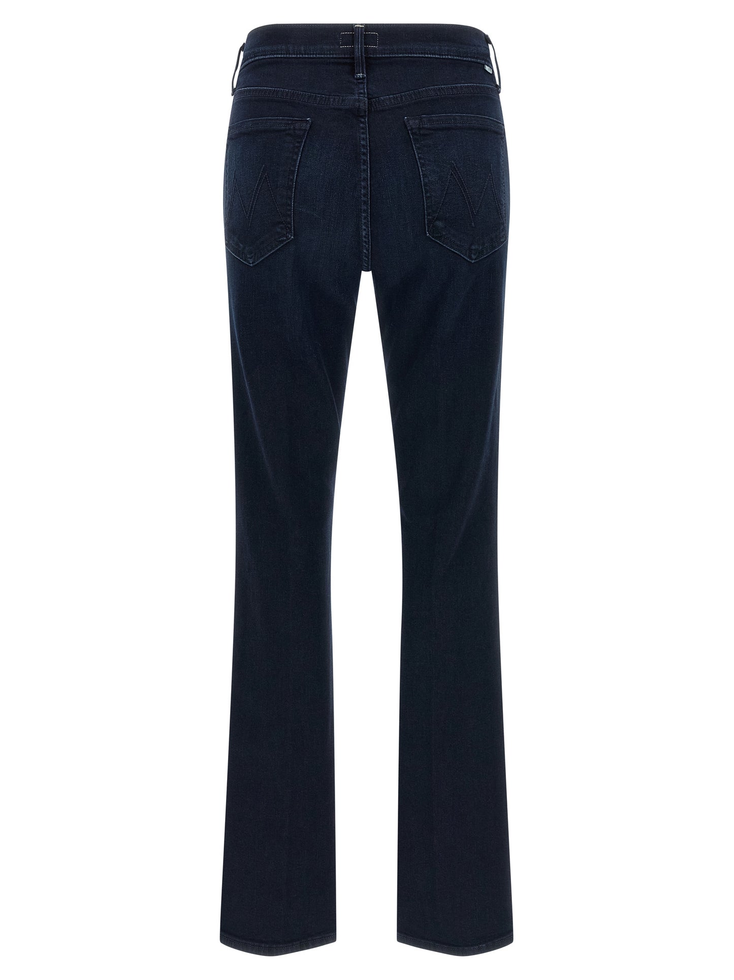 Jeans by Mother Denim for women in stretch denim cotton polyester blue presents a refined pantology silhouette, artfully defined by a refined pantology flared, long, and a sophisticated mid rise.