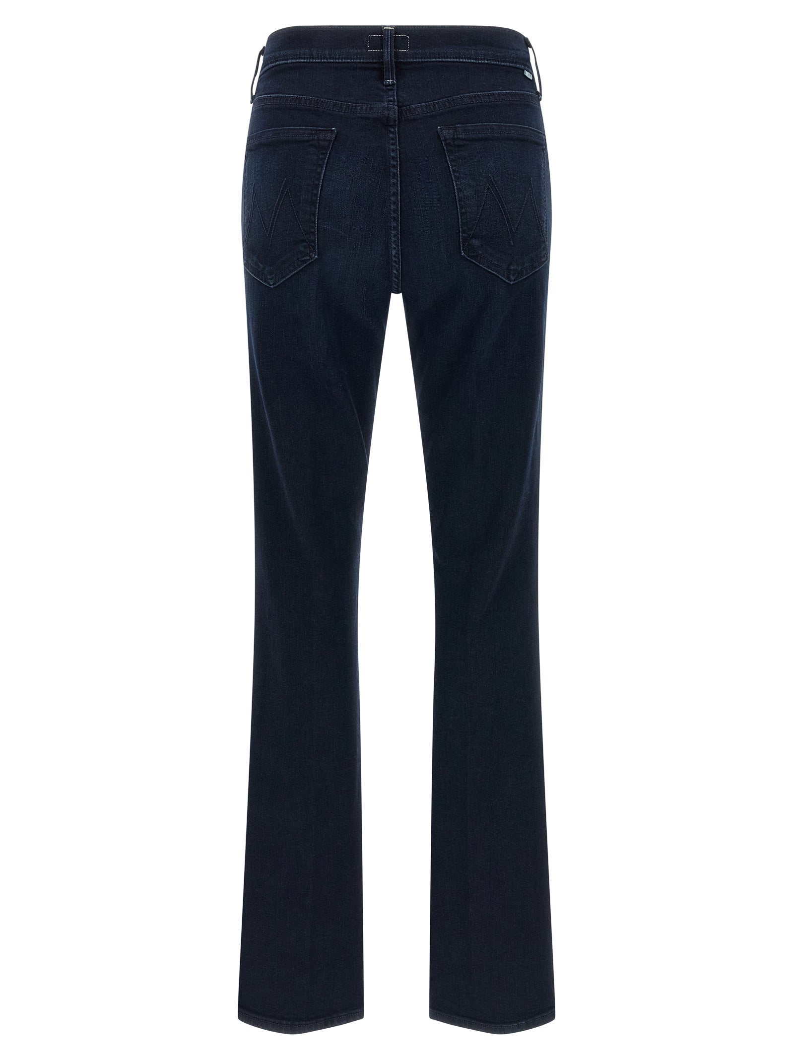 Jeans by Mother Denim for women in stretch denim cotton polyester blue presents a refined pantology silhouette, artfully defined by a refined pantology flared, long, and a sophisticated mid rise.