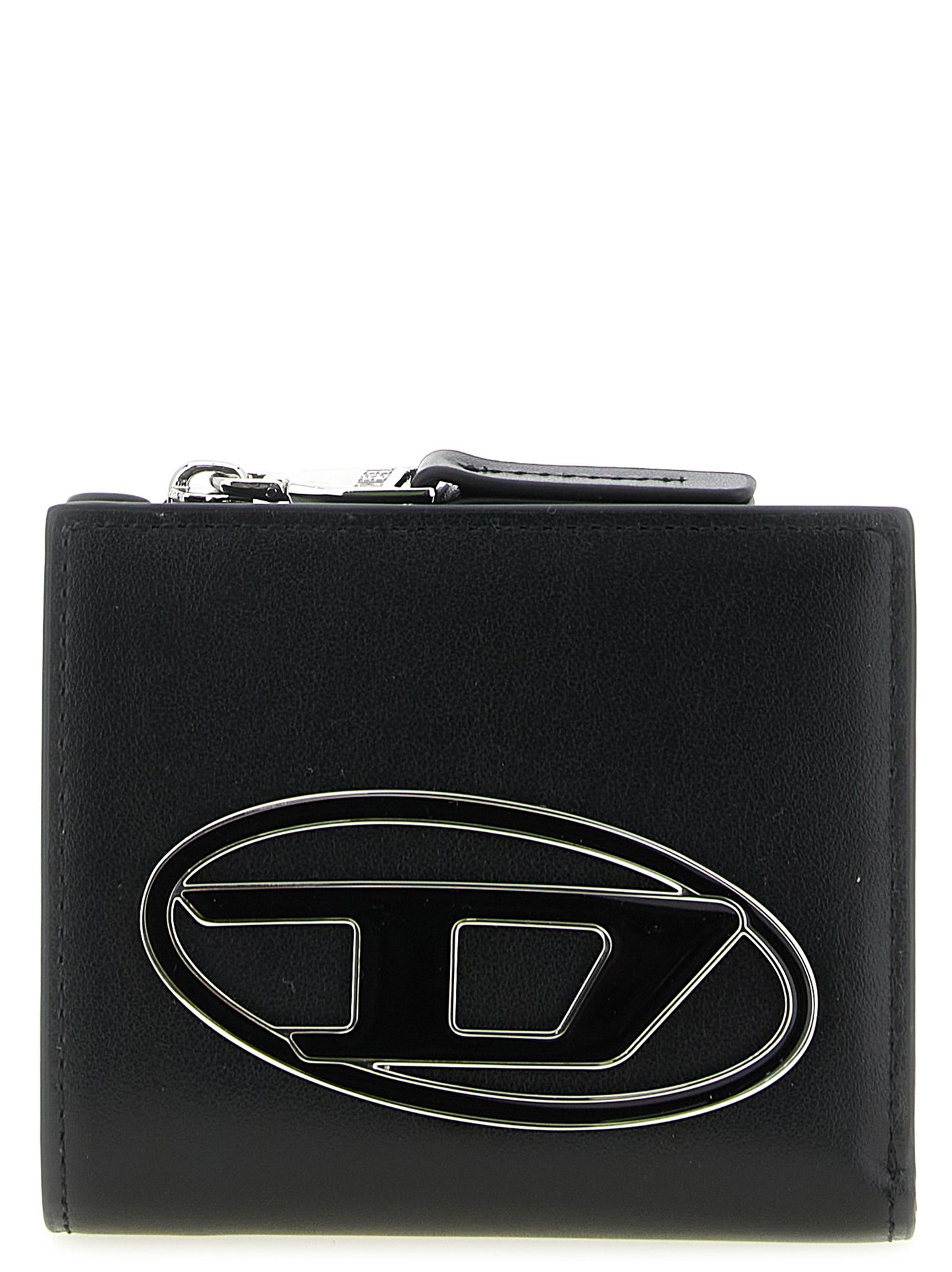 Cardholder Card Case by Diesel for women in leather & metal black & signature features a polished 1 Dr Leather & Metal Cardholder Card Case design with polished card-organization.